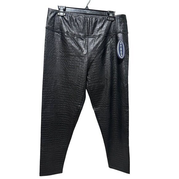 Scoop Faux Leather Embossed Croc Leggings Size XL 16-18 NWT - Picture 1 of 7